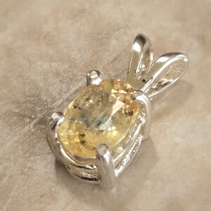 Elegant S and Yellow Sapphire Gemstone Pendant